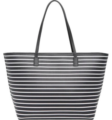 Kate Spade Shore Street Margareta Black White Stripe Large Tote