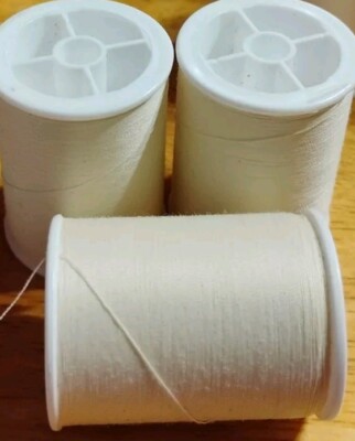 Coats & Clark All Purpose Sewing Thread 3 spools 280 yd ea CREAM