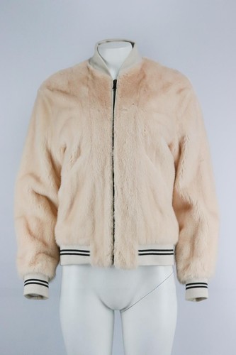 YVES SALOMON PRINTED MINK FUR BOMBER JACKET FR 36 UK 8 - 第 3/6 張圖片