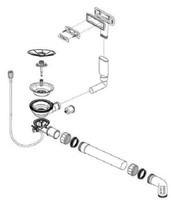 Blanco 234078 Ablaufgarnitur 1X3,5'' Sieb; Bowdenzug;ÜBerlauf C-Overflow Infino