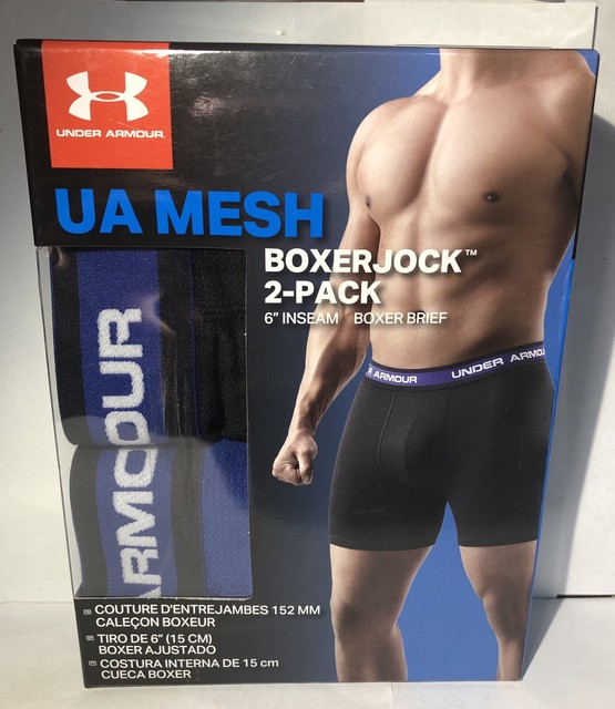 UNDER ARMOUR BoxerJock 2 Pack 40 UA MESH 6" inseam Boxer Brief Blue