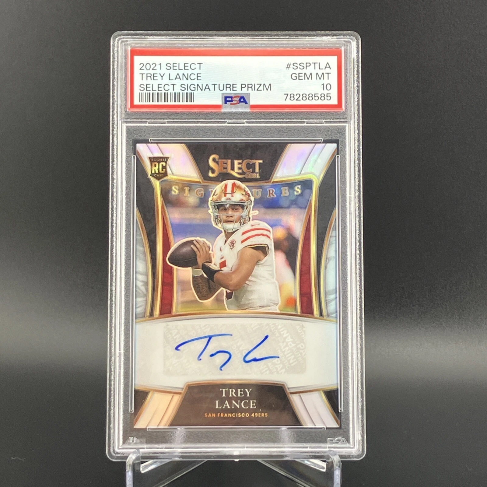 Trey Lance Panini Select Select Signatures Prizm #SSPTLA Base