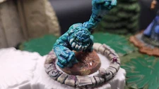 Well Painted Rock Demon/elemental with Summoning Circle fantasy dnd