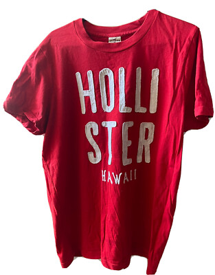 Hollister Hawaii Red Mens T-Shirt Medium UK