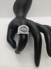. 970 Solid Silver Women's Ring Size 8 Filigree New.
