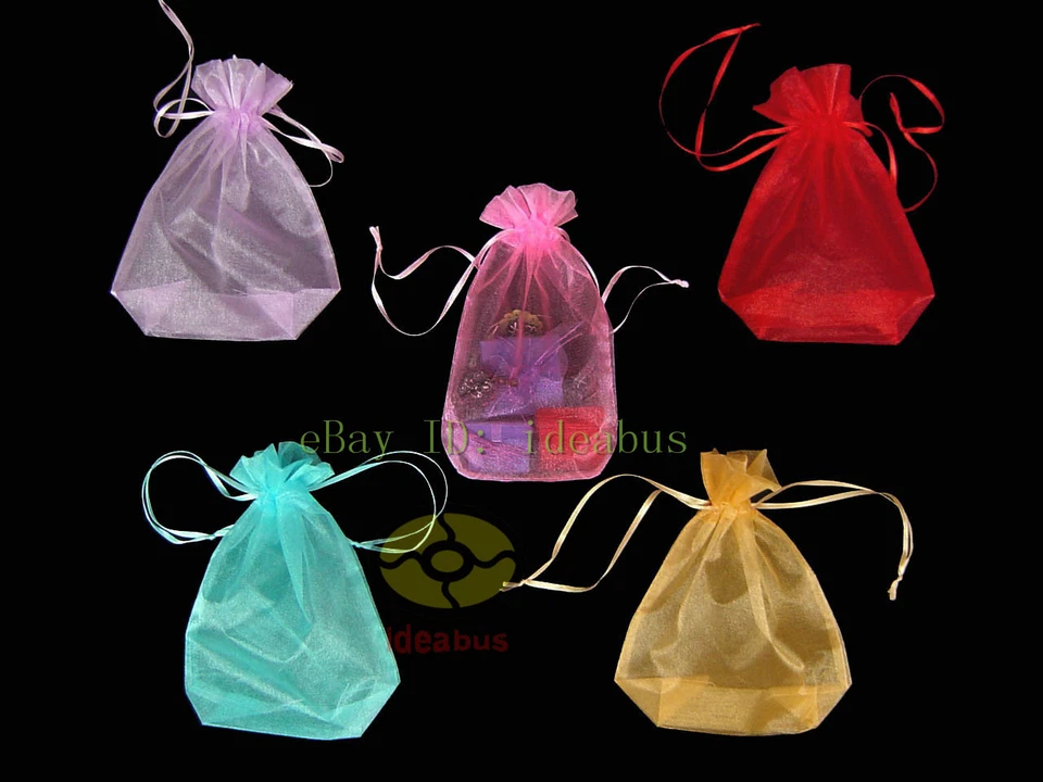 12/25/50/100 un. Bolsa de organza Bolsa para favores de boda TAMAÑO GRANDE 8.2"(L)x6.2"(W)x2.3"(D) Foto 4 de 4