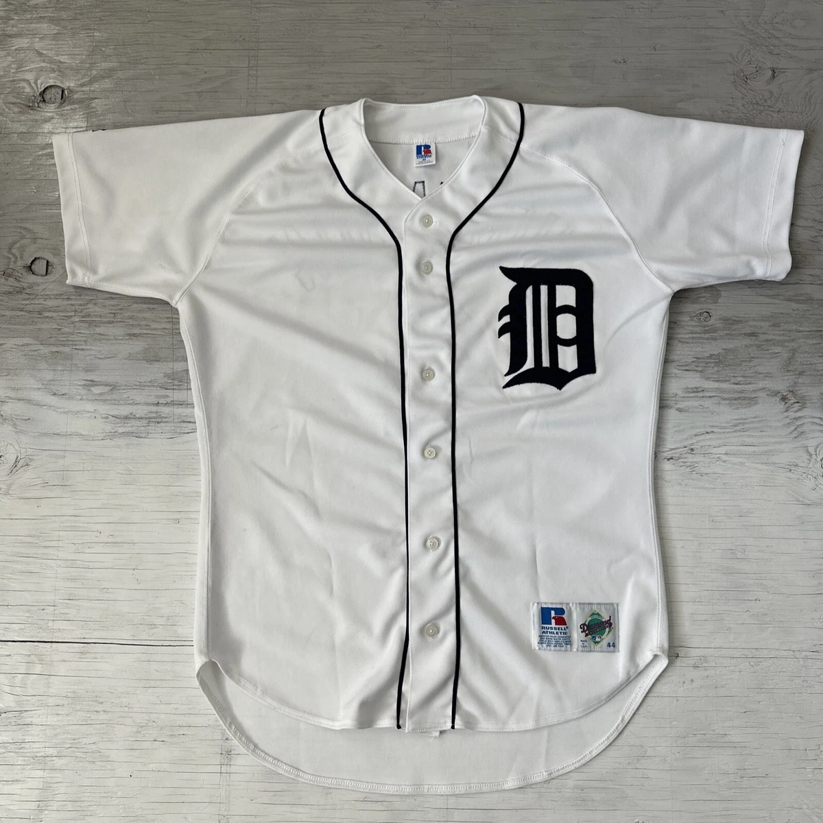 VTG 90s Russell Athletic Diamond Collection Higginson Detroit Tigers jersey  44