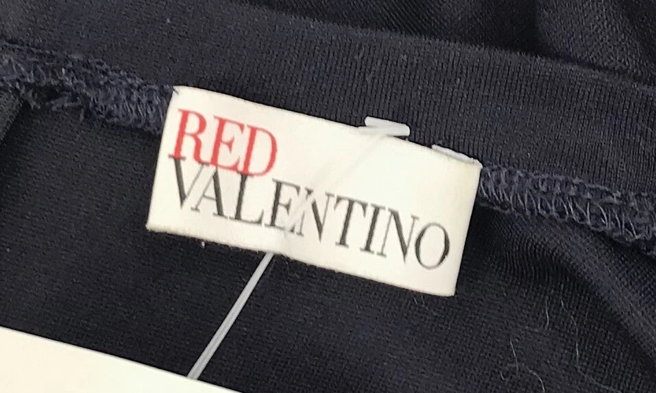 Red Valentino Navy Blue T-Shirt Dress w/ Bow & Lace Trim sz S - Image 4 of 4