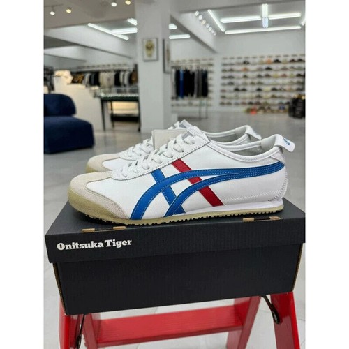 999 Nuevo Onitsuka Tiger México 66 Zapatos Planos Blanco/Azul Retro Informal - Imagen 14 de 16