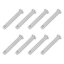 8Pcs 1/4" x 1-3/4" Single Hole Clevis Pins, 304 Stainless Steel Flat Head Pins