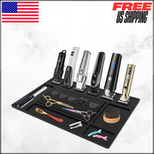 Magnetic Barber Mat for Clippers 6 Magnets Tool Organizer Station Pad Tray Black
