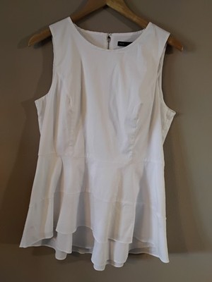 White House Black Market, Polyester Sleeveless Peplum Top, Size 12