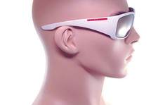 PRADA SPORT 04VS AAI5N2 POLARIZED 66mm Mens Large Sunglasses WHITE GOLD MIRROR