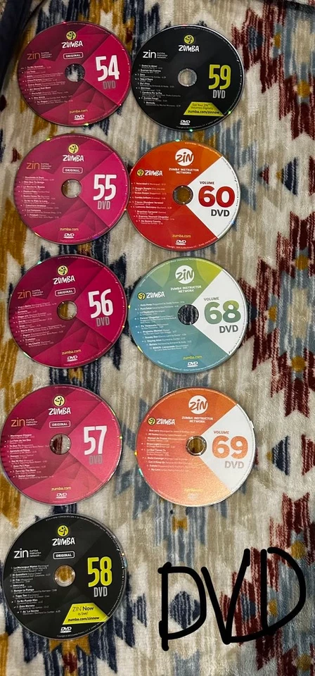 Lot of 44 ZUMBA Fitness CD/DVD Discs 25-41 43-62 ZIN Instructor Network Music - Image 4 of 4