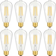 LED Light Bulbs 8W Edison Bulbs 100 Watt Equivalent, 8 Pack 2700k Warm White