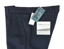 Perry Ellis Portfolio Mens Dark Sapphire Slim Fit Pants 34 X 29  $95 5QSB0040