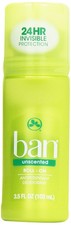 Ban Roll-On Antiperspirant Deodorant, Unscented, 3.5 oz