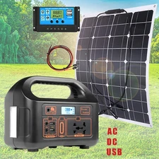 150W Power Station Portable Inverter Generator Battery Charger with Solar Panel