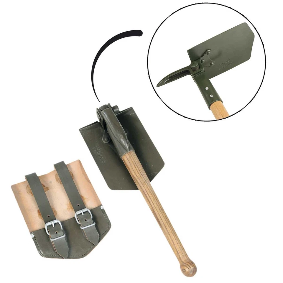 BW Bundeswehr Klappspaten alte Art Armeespaten Holz Spaten Feldspaten Pickel - Bild 2 von 2