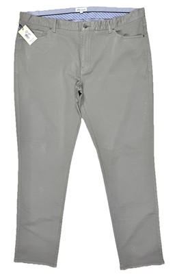 Peter Millar Crown Signature Sateen 5 Pocket Pants 42x34 Gale Gray ME0B39 NEW