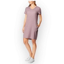NWT 32 Degrees Cool V-Neck Knit Dress – XXL Ballerina Pink Stripe