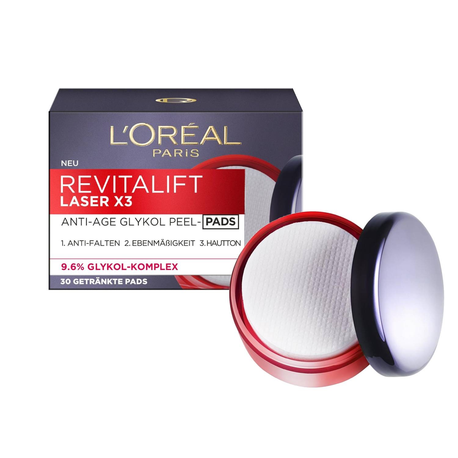 L'oreal Paris Revitalift Laser X3 Peel Pads Peeling Esfolianti Anti-Rughe 20 Pz