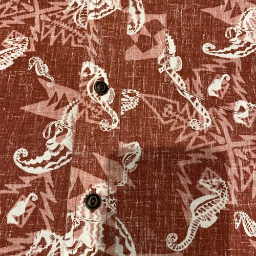 Pendleton Surf x Reyn Spooner Hawaiian Shirt Red Geometric Seahorse Men’s S - Picture 5 of 8