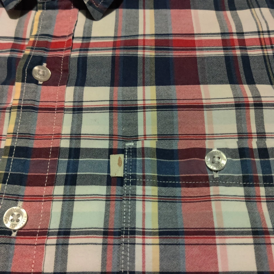 Bob Timberlake Men Red White Plaid Short Sleeve Button Front Shirt Size XL - Image 4 of 4