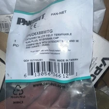 FPUD6X88MTG Category 6A, Terminable RJ45 Plug,  45 Deg. Up/down Cap, Lot Of 10