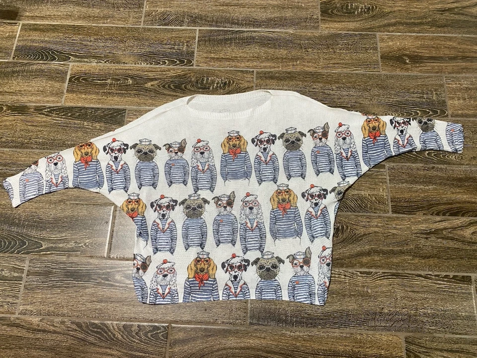 Suéter Náutico a Rayas para Damas - Perros Marineros Talla 1XL - NUEVO SIN ETIQUETAS Foto 3 de 4