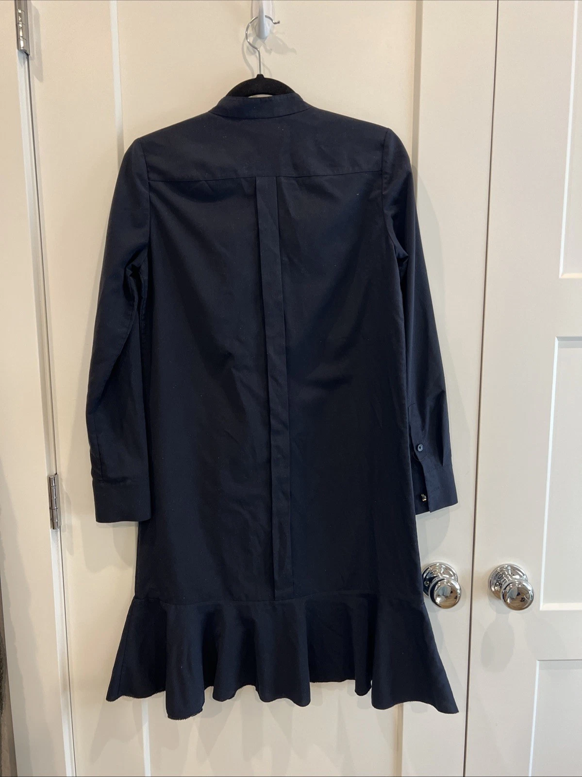 Abito Jane Tory Burch con volant davanti manica lunga blu navy taglia 2