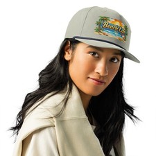 Beach Life Rope Cap – Coastal Snapback Hat with Embroidered Tropical Design by B