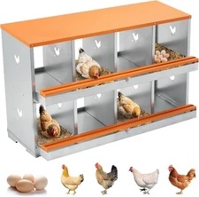 Chicken Nesting Box Vented Hole Egg Laying Box 3/4/6/8 Compartments Nesting Box