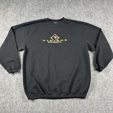 Minnesota Vikings Sweatshirt Mens Large Black NFL Football Cadre Athletic Fleece