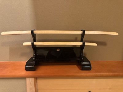 Niten Ichi Ryu Style Bokken & Shoto Set   Wooden Daisho Practice Swords