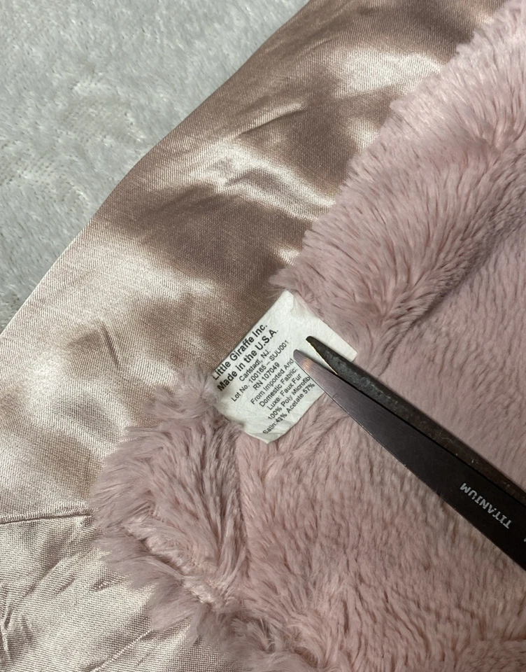 LITTLE GIRAFFE Baby Blanket Dusty Pink Welcome To The World Luxe Lovey 29"x35" - Image 4 of 4