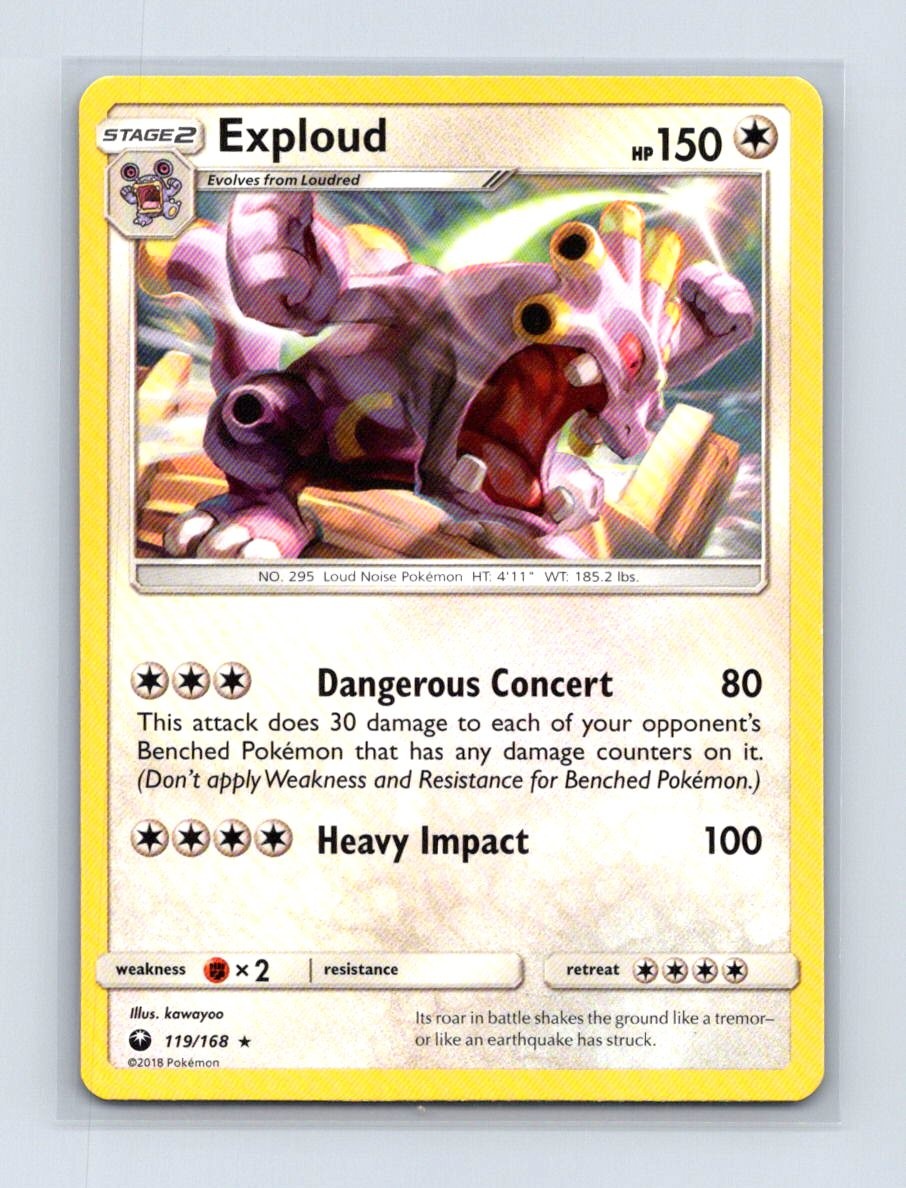Exploud 119/168 Rare Celestial Storm Pokemon Lightly Played