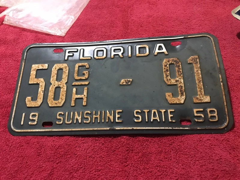 1958 Florida License Plate