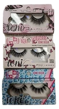 ☆ Ioni 3 Pack Assorted 3D Faux Mink Lashes XL Wispy Full, Cateye, Cluster Doll