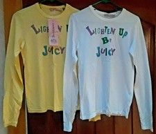 NWT LADIES JUICY COUTURE L/S T SHIRT PICK COLOR/SIZE LIGHTEN UP BE JUICY