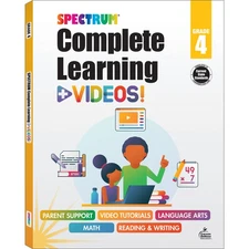 Spectrum Complete Learning + Videos Workbook Grade 4 (352 pages)