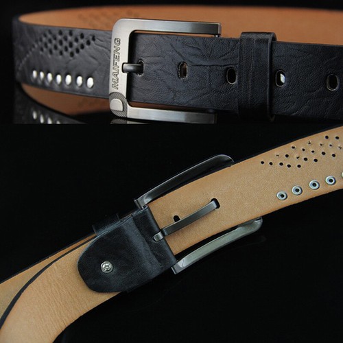 Cintura uomo vintage pelle punk rivetto classica spilla fibbia casual cintura nuova ✨' - Foto 12 di 17