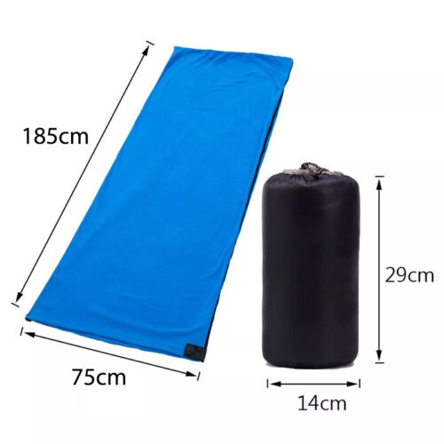 Polar Fleece Sleeping Bag Liner Single Sleeping Bag Zippered Lightweight Camping - Picture 8 of 26