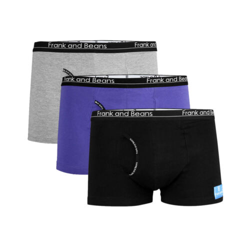 x3 Boxer Briefs Trunks Mixed Colour Frank and Beans Underwear BB320 S M L XL 2XL - Picture 1 of 9