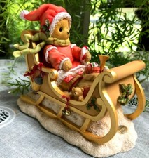 CHERISHED TEDDIES - DELIVERING DREAMS, UP, UP , AND AWAY - SHERWOOD -SANTA/SLED