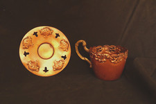 VINTAGE MUG & DICH COPPER, EGYPTIAN GIFT, HANDICRAFT BRASS, COPTIC CUP DECORATED