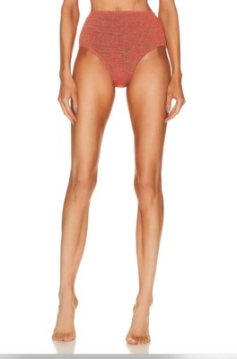 Bond Eye Palmer Bikini Brief Bottom Coral Lurex Orange Swim All NWOT $95