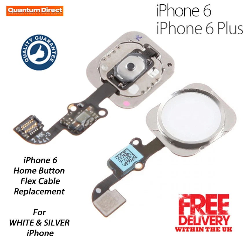 Kit Ricambio Pulsante Home Con Cavo Flex E Guarnizione Per IPhone 6/6 Plus (Oro/Bianco)