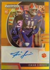 2020 Prizm Draft Picks #154 Isaiah Simmons /149 Orange Auto