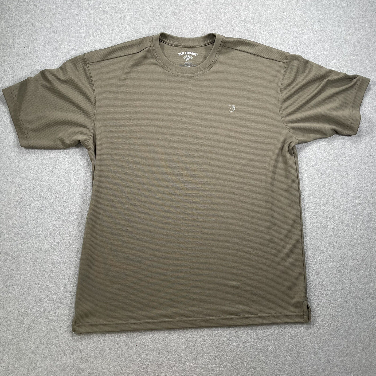 Reel Legends Shirt Mens S Tan Short Sleeve Microfiber Freeline Fishing